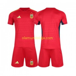 Camisola Argentina Guarda-redes Criança Equipamento Segundo Copa do Mundo 2022 Manga Curta